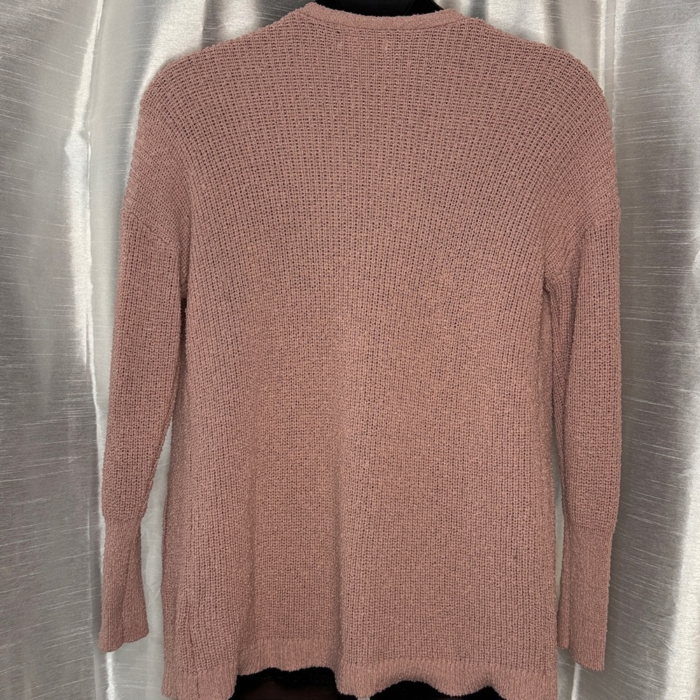 Rachel Zoe Open Cardigan Sweater Pink Long Sleeve Pockets Duster Women’s Small - Picture 5 of 7